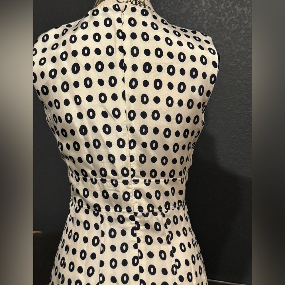✨ Strenesse Gabriele Strehle 100% Silk Geometric Midi Dress – Size 2 (US) - Picture 3 of 13